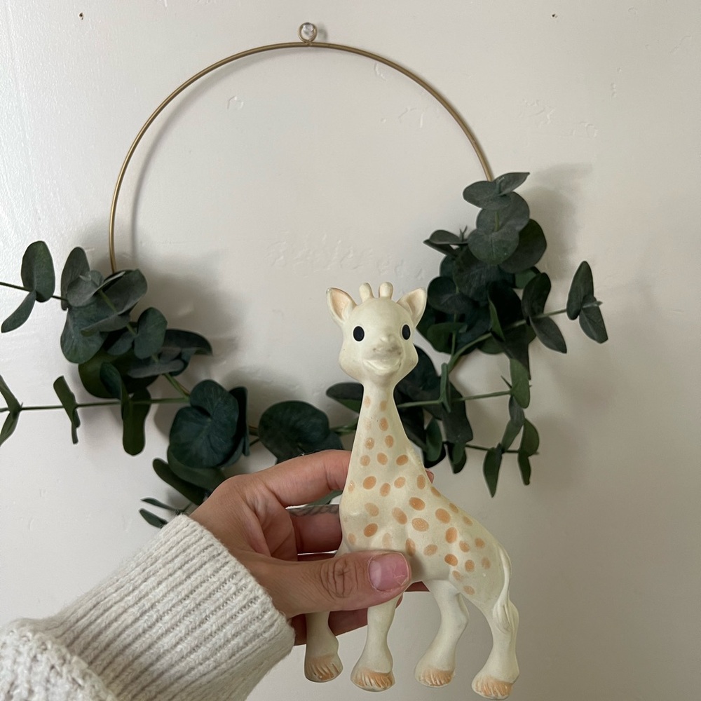 Cream and Tan Giraffe Teether Toy